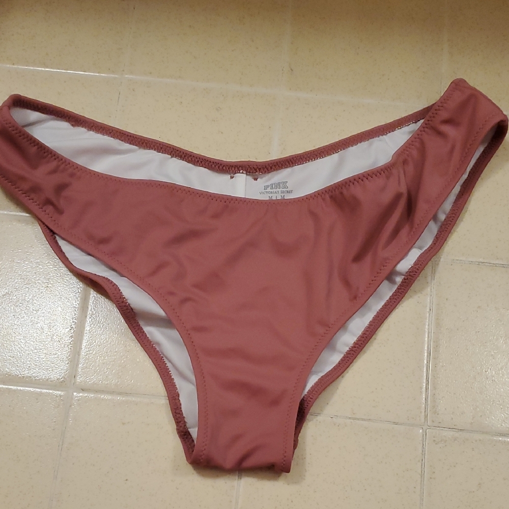 PINK Victoria's Secret Swimwear Bikini Bottom Size M NWOT Mauve